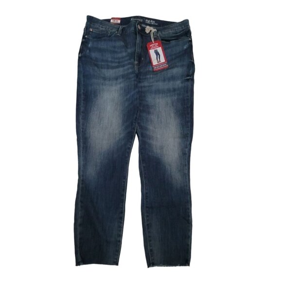 Levi Strauss High Rise ankle Skinny Blue Jeans New Women 16 Distressed Signature - Picture 1 of 15